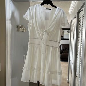 White polyester dress